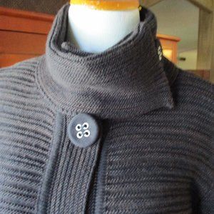 Lo Ri Wool Blend Blk/Brn Tweed Sweater Jacket M